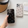 Phone Case Compatible with iPhone 15 Pro Classic Trendy Stylish Pattern Slim Soft IMD Glossy Protective Girls Women Cover(iPhone 15pro 6.1inch,Black)