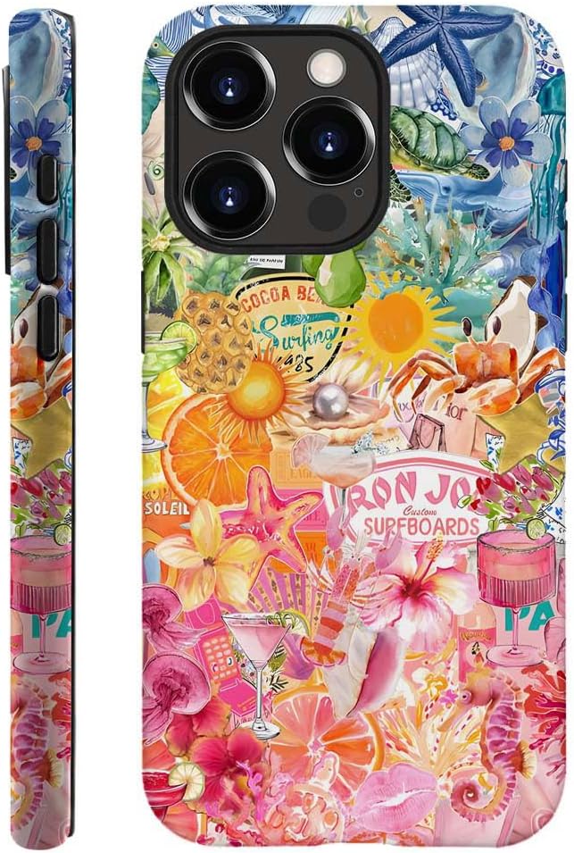 Compatible with for iPhone 14,Fruit Lemon European Summer Collage Phone Case for Girl Women Boy Men,Scratch Resistant Shockproof Cover Case for iPhone 14