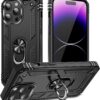 Innovatemee for iPhone 15 Case, Full Body Heavy Duty Rugged Shockproof Protective Phone Cover with Kickstand Military Grade Protection Shell for iPhone 15 Silver