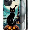case Compatible with iPhone 13, Dark Blue Steed and Cactus Mix Two Layers of Protective Hard Shell Clear Design and dust-Proof. Suitable for iPhone 13