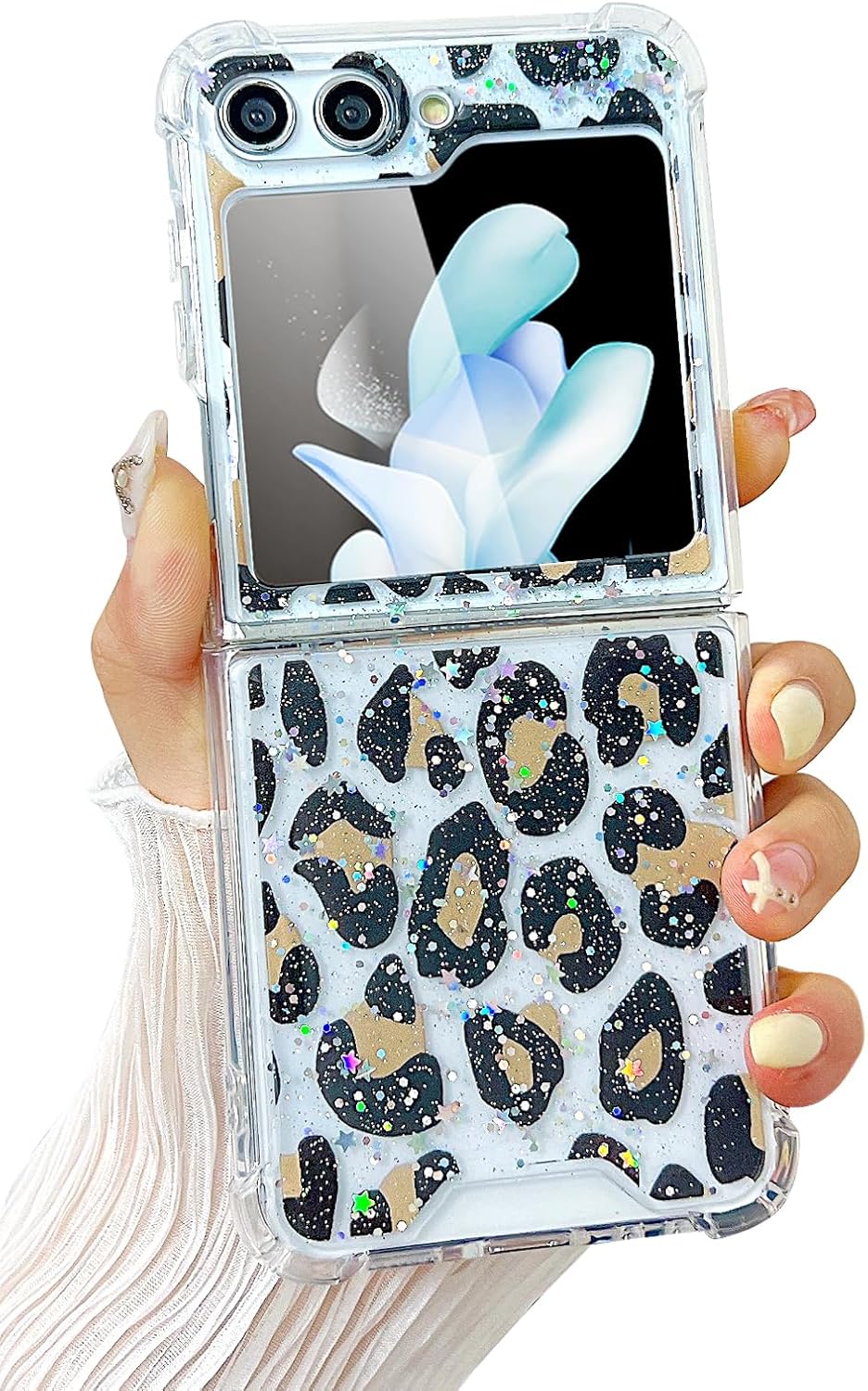 71bhAmtS_VL._AC_SL1500 Compatible with Galaxy Flip 6 Case Women Girls Flexible TPU Sequin Sparkle Glitter Shockproof Protective Phone Cover for Galaxy Z Flip 6 (Shell Colorful)