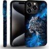 case Compatible with iPhone 13, Dark Blue Steed and Cactus Mix Two Layers of Protective Hard Shell Clear Design and dust-Proof. Suitable for iPhone 13