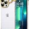 Metal Frameles Phone Case Compatible with iPhone 13 Pro Phone Case, Minimalist Protective, Shock Absorption, Aerospace Grade Aluminum Frameles Shells Screen Protective (Metal Gold)