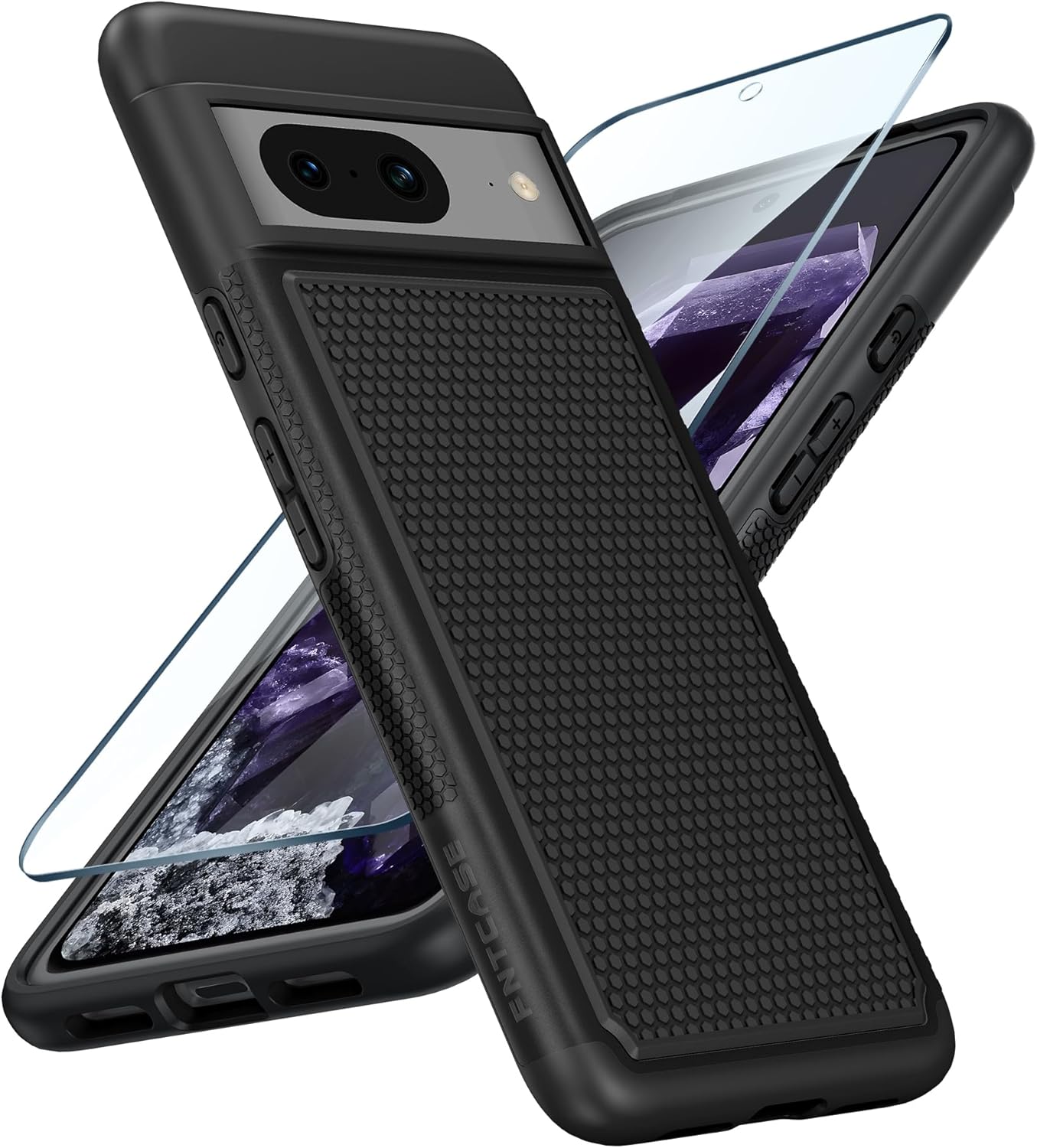 Google Pixel 8 Case: Dual Layer Durable Shockproof Protective Cell Phone Cover with Hybrid Matte Textured Shell | Heavy Duty Military Grade Rugged Drop Protection Bumper Tough Cases