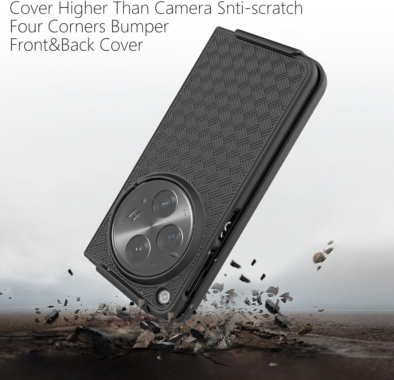 Open Case with Belt Clip, Open Holster Case with Screen Protector, Kickstand Holder, Slim Shell Full Body Shockproof Cell Phone Cover for One Plus 1+ Open-Black