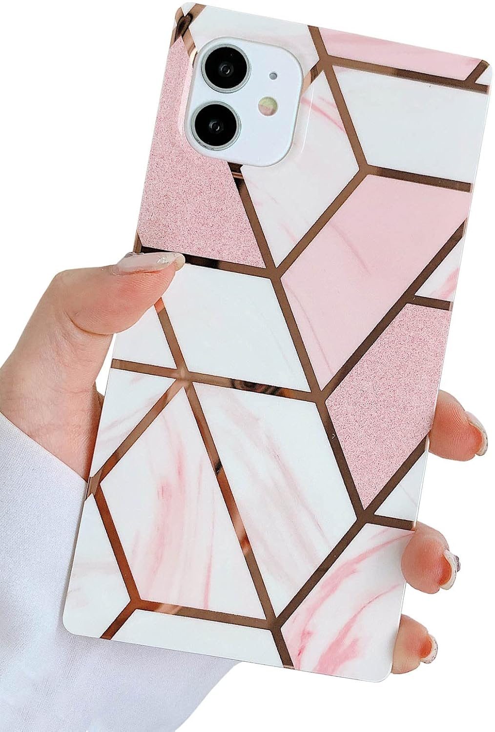 Pearl Pattern Compatible with iPhone 11 Rectangle Edge Case, Slim Soft TPU Silicone Protective Bumper Cases Cover(Pink Pearl,11)