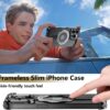Innovatemee Magnetic Phone Case for iPhone 15 Pro Max with Metal Camera Stand, Compatible with MagSafe, Slim Shockproof Bumper Case Sleek Minimalist Frameless Aluminum Shells, Black