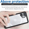 for Phone 2 Case,with Tempered Glass Film,Transparent Acrylic Back Shell Colored TPU,Shockproof Bumper,Protective Phone Cover for Phone 2,Black