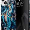 Phone Case Compatible with iPhone 14 Plus - Hybrid 2-Layer Hard Shell + Silicone Protective Case - Blue Hearts Love Kiss Amor - Scratch-Resistant Shockproof Cover