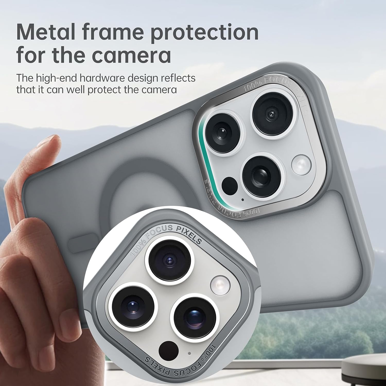 for iPhone15 Pro max Case Magnetic Translucent Matte Back Cover Military Grade Protection Shockproof Shell Full Body [Compatible with MagSafe]Slim Cell Phone Case - blue (Black, iPhone15 Pro Max)