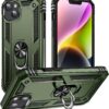 Innovatemee for iPhone 15 Case, Full Body Heavy Duty Rugged Shockproof Protective Phone Cover with Kickstand Military Grade Protection Shell for iPhone 15 Silver