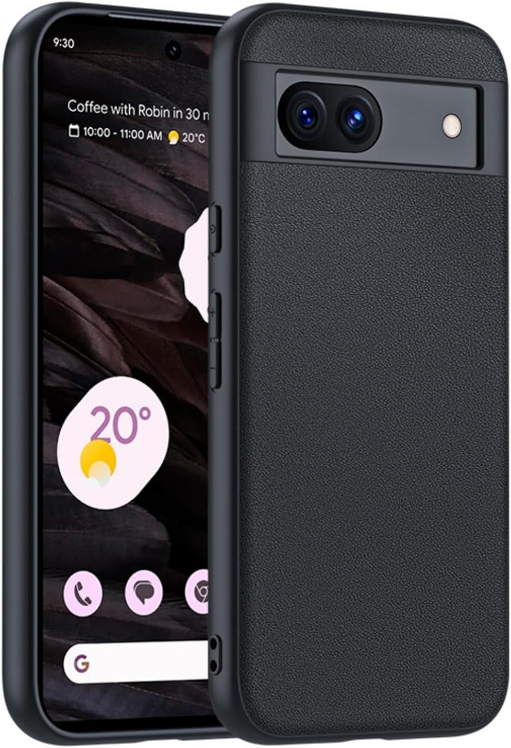 for Pixel 8A Case,Anti-Fall TPU Soft Shell,Mixed Leather Non-Slip case,for Google Pixel 8A Ultrathin Cell Phone Protective Cover (Black)