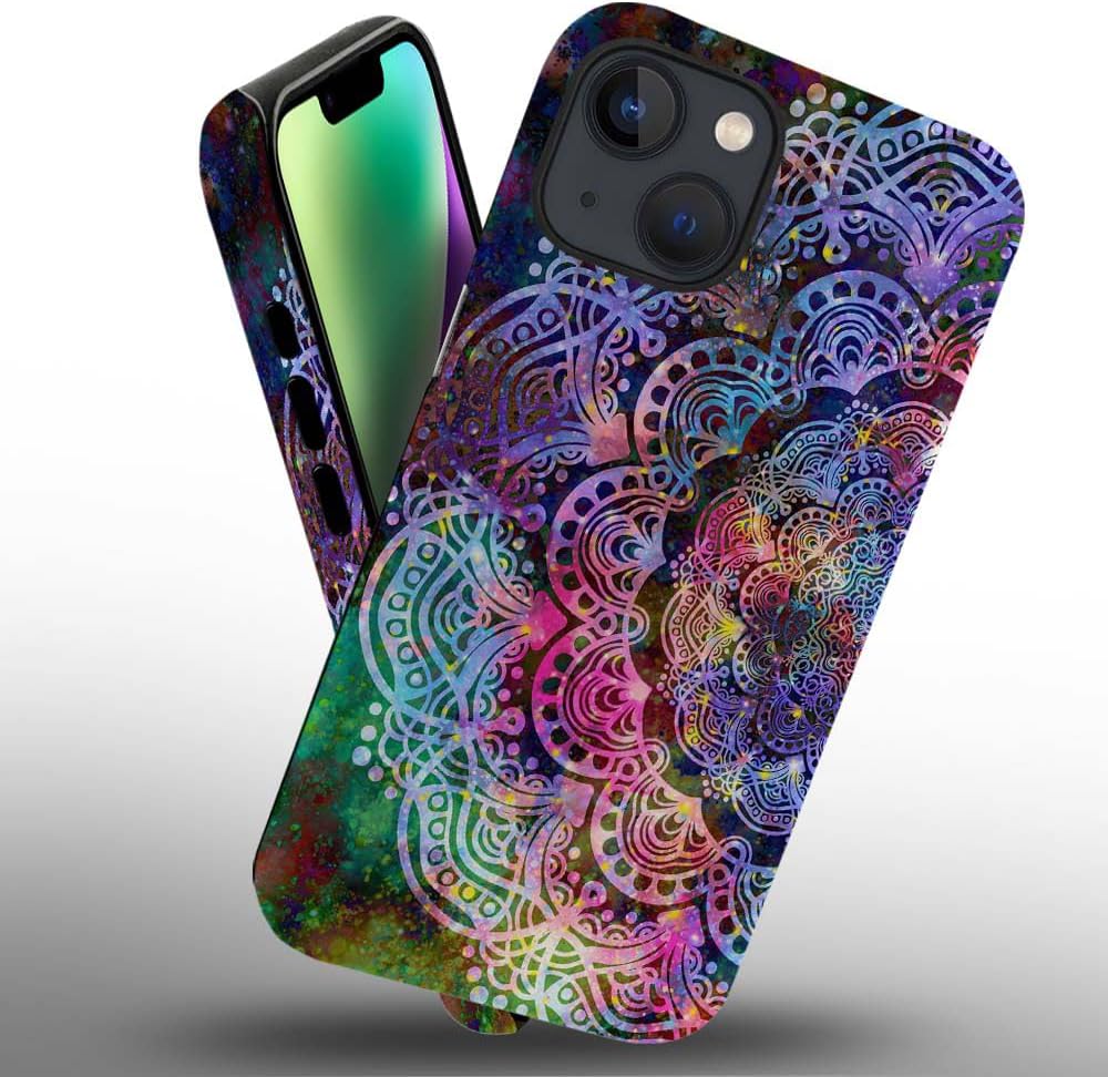 Phone Case Compatible with iPhone 14 Plus Case,Hybrid 2 Layer PC Hard Shell + Silicone Protective Case, White Gold Marble Scratch-Resistant Shockproof Cover for iPhone 14 Plus