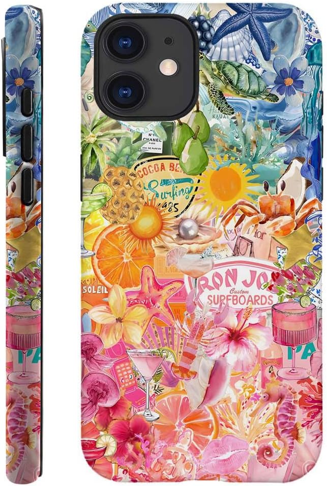Compatible with for iPhone 14,Fruit Lemon European Summer Collage Phone Case for Girl Women Boy Men,Scratch Resistant Shockproof Cover Case for iPhone 14