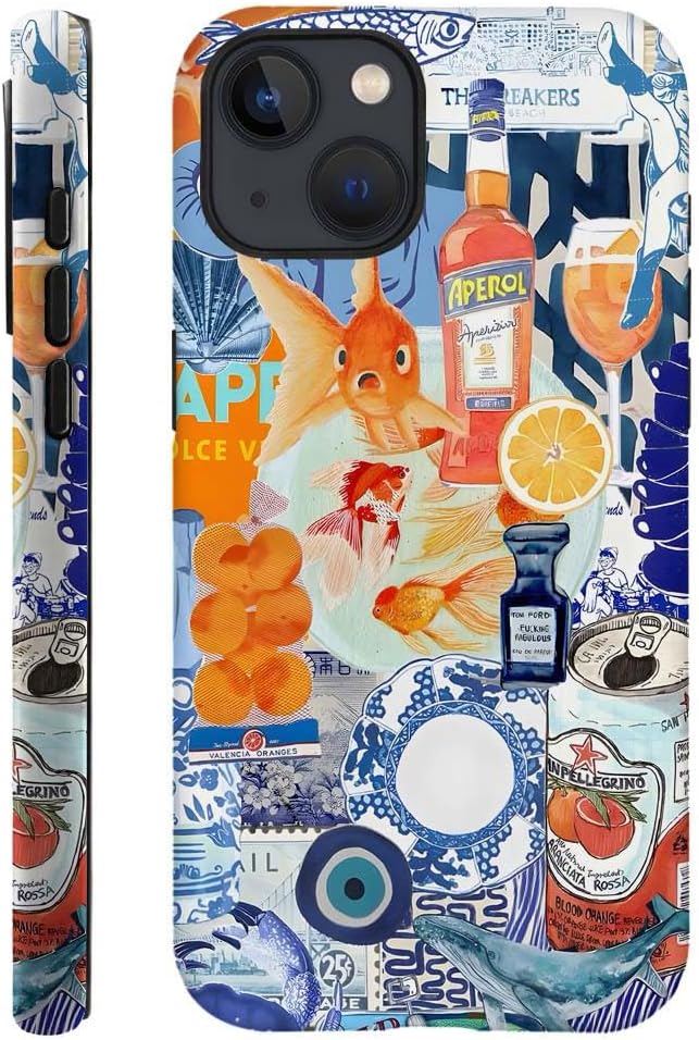 Compatible with for iPhone 14,Fruit Lemon European Summer Collage Phone Case for Girl Women Boy Men,Scratch Resistant Shockproof Cover Case for iPhone 14