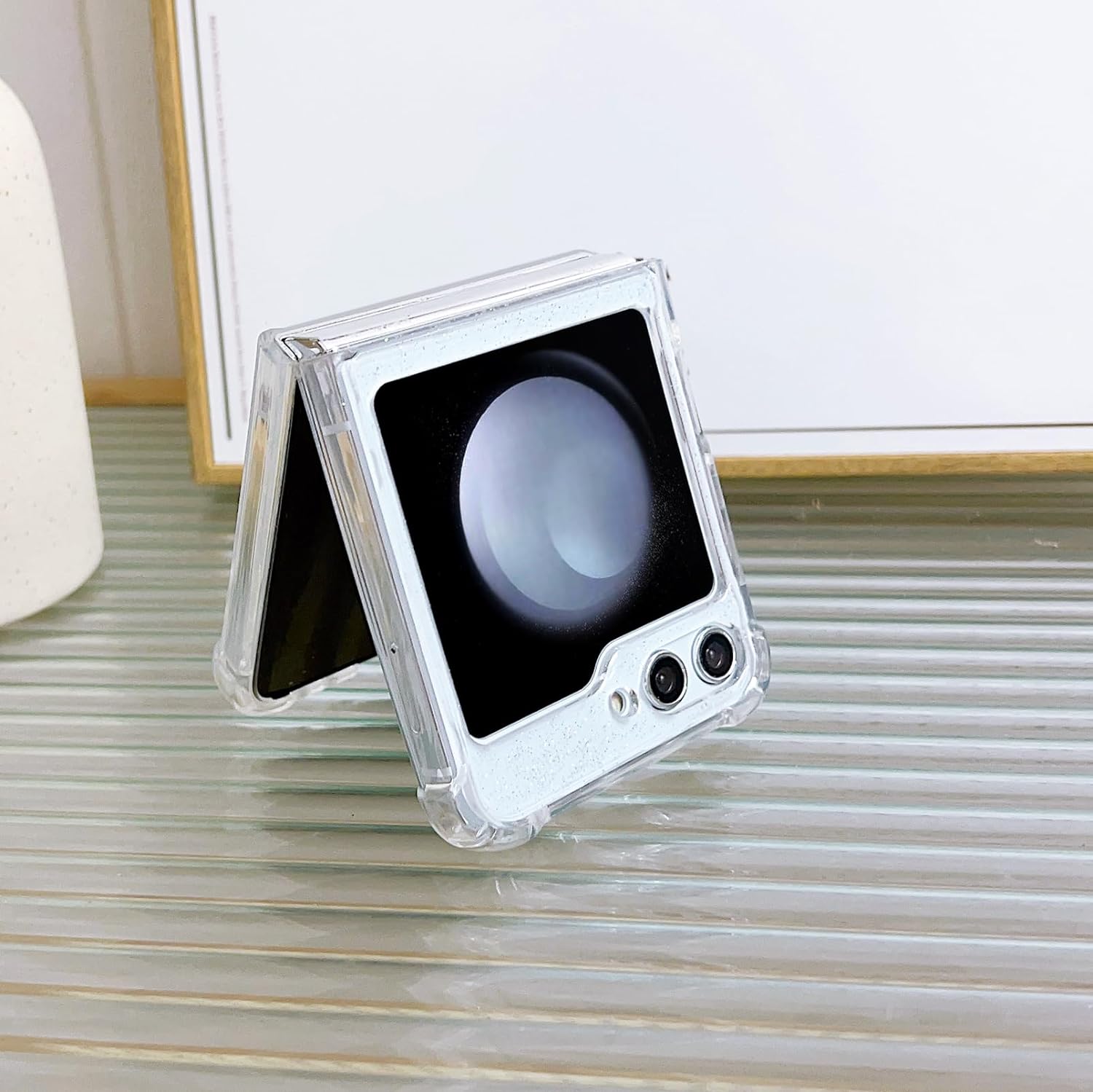 71vXM1DQCAL._AC_SL1500 Compatible with Galaxy Flip 6 Case Women Girls Flexible TPU Sequin Sparkle Glitter Shockproof Protective Phone Cover for Galaxy Z Flip 6 (Shell Colorful)