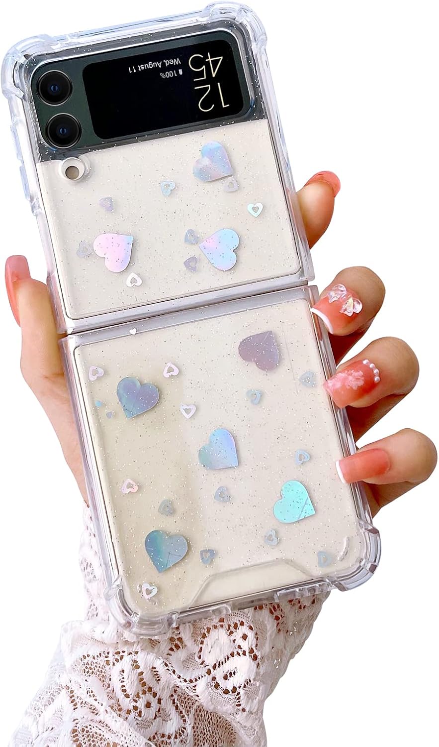 71wProOLp_L._AC_SL1500 Compatible with Galaxy Flip 6 Case Women Girls Flexible TPU Sequin Sparkle Glitter Shockproof Protective Phone Cover for Galaxy Z Flip 6 (Shell Colorful)