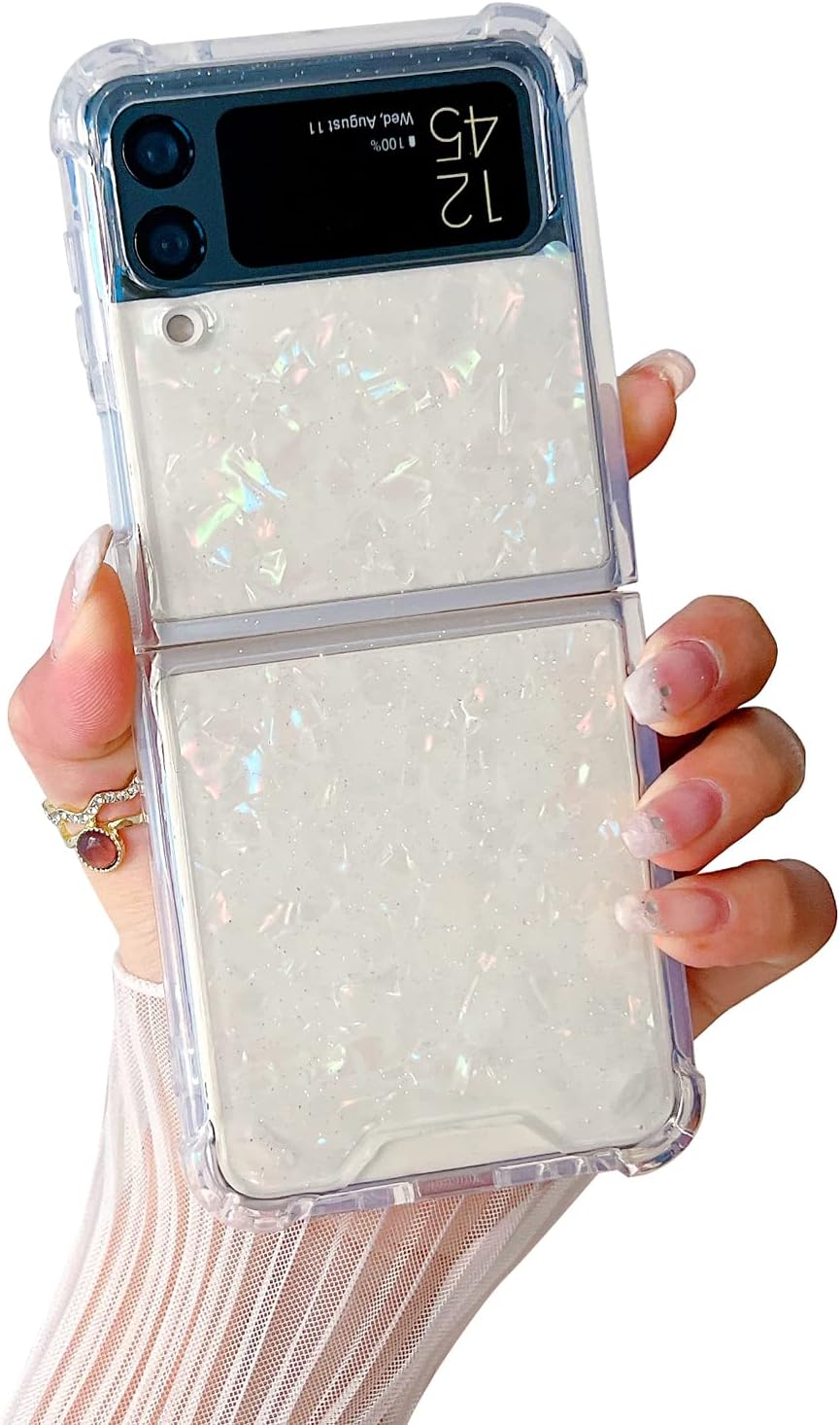 71yWPH6wQ-L._AC_SL1500 Compatible with Galaxy Flip 6 Case Women Girls Flexible TPU Sequin Sparkle Glitter Shockproof Protective Phone Cover for Galaxy Z Flip 6 (Shell Colorful)