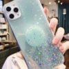 for iPhone 15 Pro Max Case Glitter Women Girls with Ring Kickstand Sparkle Bling Cute Cases Slim Soft Phone Protective Shell Phone Cover for iPhone 15 Pro Max Case 6.7 inch (Silver)