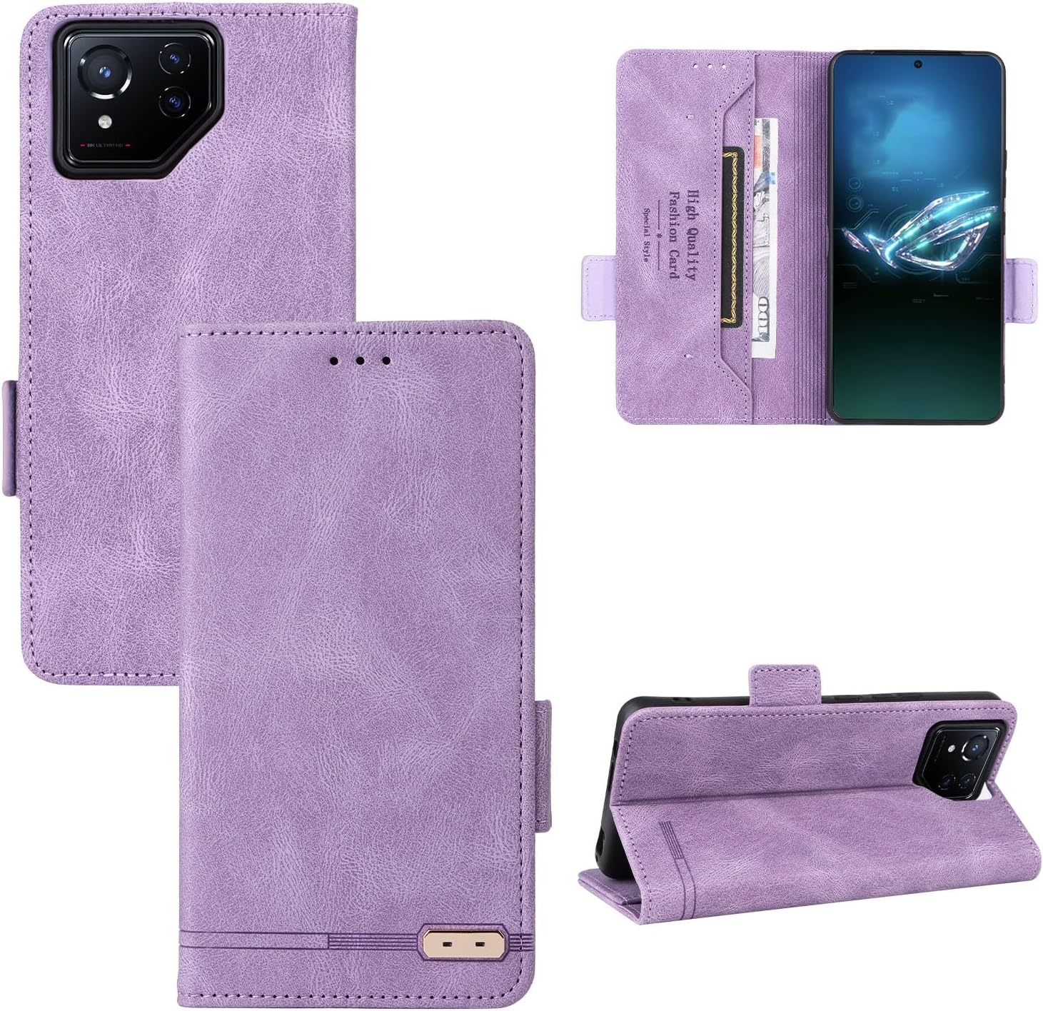 Cell Phone Flip Case Cover Compatible with Phone 8/ROG Phone 8 Pro Wallet Case,PU Leather Flip Folio Case with Card Holders [Shockproof TPU Inner Shell] Phone Cover, Magnetic Closure Protecti