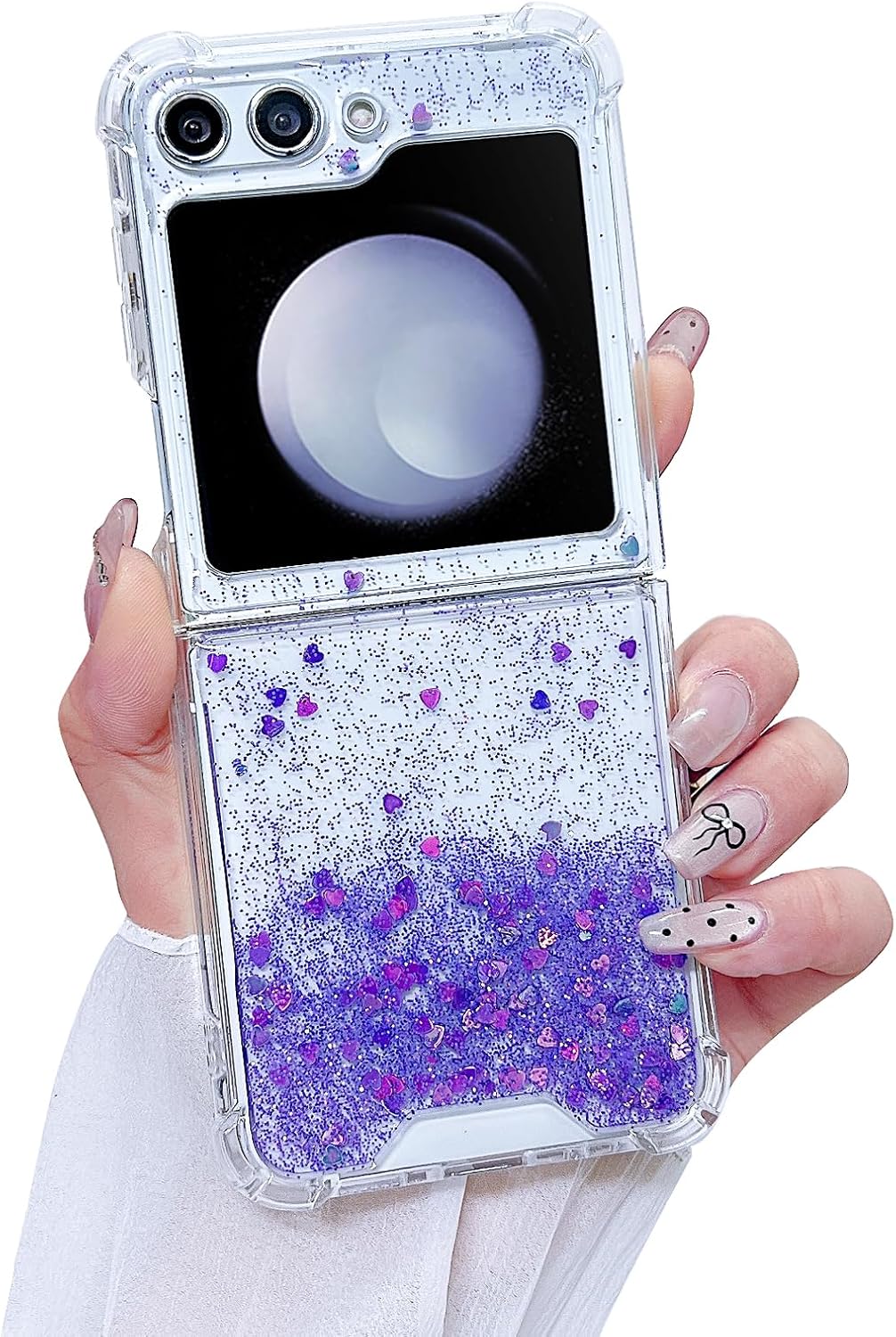 816oViHgfOL._AC_SL1500 Compatible with Galaxy Flip 6 Case Women Girls Flexible TPU Sequin Sparkle Glitter Shockproof Protective Phone Cover for Galaxy Z Flip 6 (Shell Colorful)