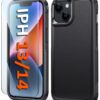 for iPhone 13 Case Protective Cover: iPhone 14 case Heavy Duty Military Grade Hard Protection Shock Proof Grip | Durable Dual-Layer Design iPhone 13-14 Phone Case with Built-in Kickstand Blue