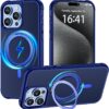 Magnetic for iPhone 13 case/iPhone 14 Case 【Compatible with Magsafe】 with 360°Rotatable Invisible Ring Stand【Military Grade Shockproof】 Matte Back Soft Edge Phone Cover 6.1", Black