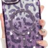 Innovatemee Compatible with iPhone 14 Case Plating Magnetic [Support for Magsafe] Bling Glitter Sparkly Back Diamond Camera Lens Cover Crystal Matte Luxury Case for Girls Women -Blue