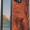 Magnetic Wood Case for iPhone 12 Case [Natural Wood & Soft TPU] Shockproof Protective Cover Unique & Classy Wooden Case Compatible with MagSafe (The Great Wave Off Kanagawa-Blackwood)