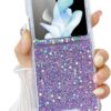 81erphx-2vL._AC_SL1500 Compatible with Galaxy Flip 6 Case Women Girls Flexible TPU Sequin Sparkle Glitter Shockproof Protective Phone Cover for Galaxy Z Flip 6 (Shell Colorful)