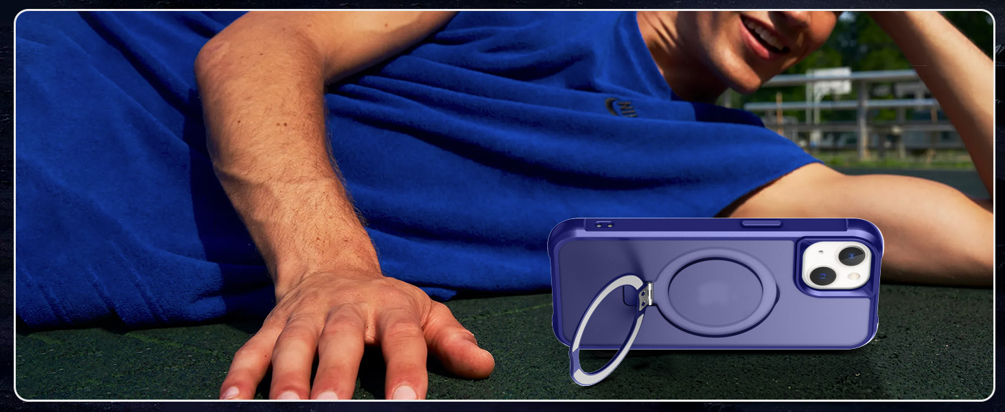 iPhone case with stand magsafe ring magnetic