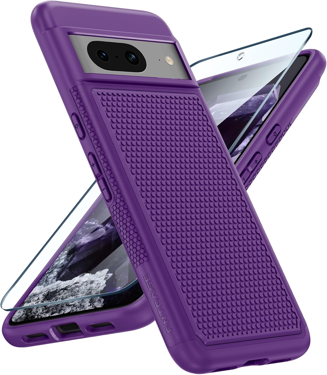 Google Pixel 8 Case: Dual Layer Durable Shockproof Protective Cell Phone Cover with Hybrid Matte Textured Shell | Heavy Duty Military Grade Rugged Drop Protection Bumper Tough Cases