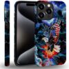 case Compatible with iPhone 13, Dark Blue Steed and Cactus Mix Two Layers of Protective Hard Shell Clear Design and dust-Proof. Suitable for iPhone 13