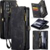 Wallet Case for Samsung Galaxy Z Fold6 2024, Zipper Purse Leather Case with Magnetic Detachable Shockproof TPU Bumper Shell Cover Compatible with Samsung Galaxy Z Fold 6 (Black)